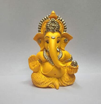 Efinito Mango terracotta Finish Ganesha for Car Dashboard Home Decor Gifting Diwali Birthday Festivals 3.5 x 2 Inches