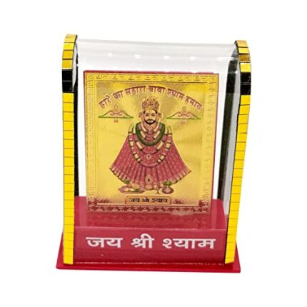 Efinito -Gold Plated Shree Khatu Shyam ji in Cabnet Showpieces, Shree Khatu Shyam Ji for Car Dashboard,Home,Temple & Office