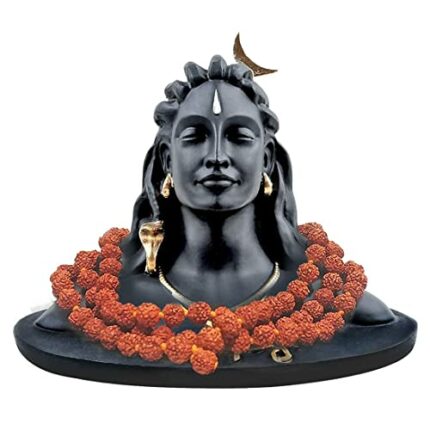 Efinito Adiyogi Statue for Car Accessories for Dash Board, Pooja & Gift,Decore Items for Home & Office, Made in India (Adiyogi), Engineered Wood