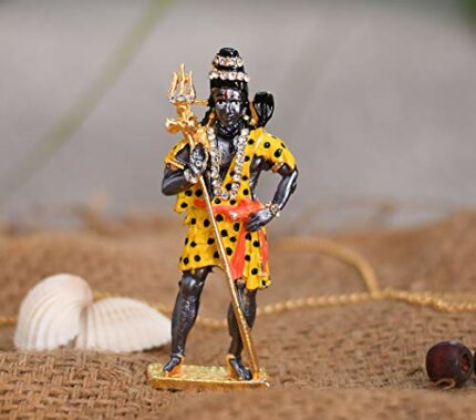 Efinito Metal Lord Shiva Statue, 10cm x 4cm x 2cm, Multicolour