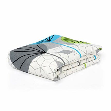 Efinito Glace Cotton 120 GSM Reversible Lightweight Printed Single Bed AC Dohar Blanket - White and Blue