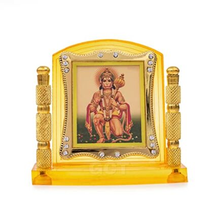 Efinito Lord Hanuman Idol | Bajrang Bali Ashirwad Murti (J-1-H-A) Acrylic Religious Frame for Car Dashboard (L*B*H- 3.3 x 1.2 x 3.3 Inches)