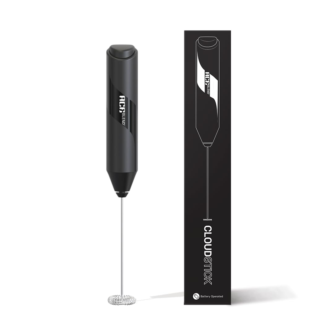 41oYdG7ysL._SL1080_.jpg Efinito Cloudstick Coffee Frother Electric | Battery Operated Portable Foam Maker | Stainless Steel Electric Whisk, Mini Foamer for Lattes, Cappuccino, Frappe, Mocha for Kitchen Use - Image 1