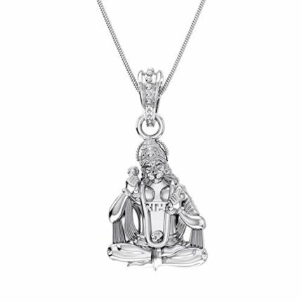 Efinito Sterling Silver (92.5% purity) God Hanuman Pendant for Men & Women Pure Silver Lord Bajrang Bali Locket for Good Health & Wealth