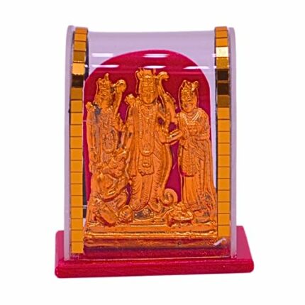 Efinito God Idol Car Dashboard Cabinet Handicraft Statue Acrylic Cover Home Room Office Temple Mandir Murti Decor Showpiece Item (1) (Shri Ram Darbar)