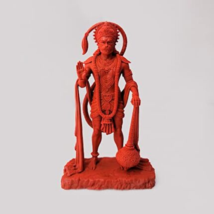 Efinito Lord King of Sarangpur Hanuman 3D Printed with UV Resin Acrylic Colour with PU Finish for Car Dashboard,Temple Idol,Office Decor,Corporate Gifts,Diwali Gift,Home Decor,Festivals (Orange)