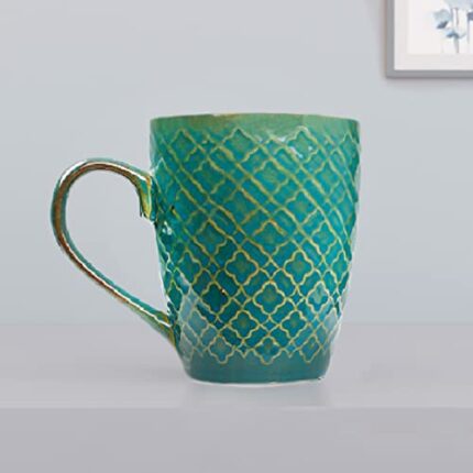 Efinito Absinthe Green Ceramic Mugs to Gift to Best Friend, Tea Mugs, Microwave Safe Coffee Mugs, Ceramic Tea Cups