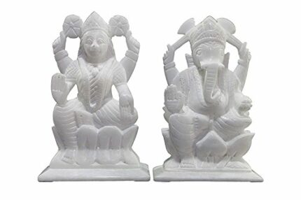 Efinito - 7" (Big Size) - Ganesh Laxmi Idol - Marble Pooja Puja Lord Ganesh Ganpati Ganesha Laxmi Lakshmi Idol, Statue, Murti