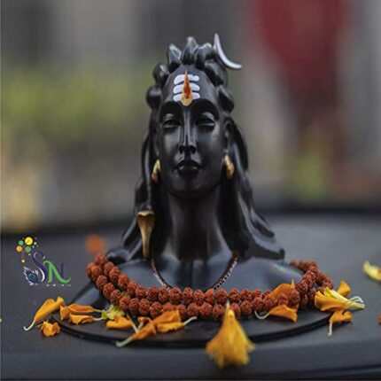 Efinito Polyresin Adiyogi Shiva Idol, 16.5 x 7 x 12 cm, Black, 1 Piece