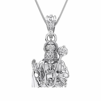 Efinito Sterling Silver (92.5% purity) God Hanuman Pendant for Men & Women Pure Silver Lord Bajrang Bali Locket for Good Health & Wealth