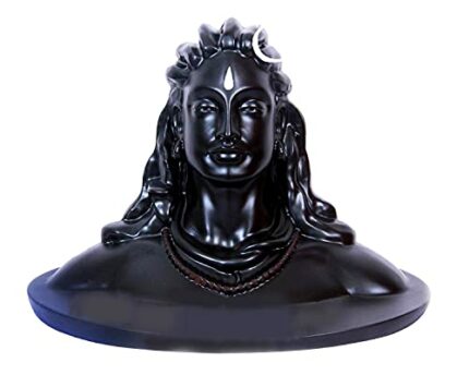 Efinito Bhagwan Shiv Shiva Statue Idol Adiyogi for Car Dashboard Temple, Home Decor Pooja Room, (Size 3x2.5 Inch), Resin