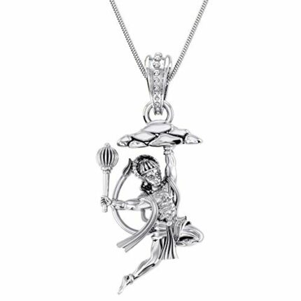 Efinito Sterling Silver (92.5% purity) Hanuman Pendant for Men & Women Pure Silver Bajrang Bali Locket for Good Health & Wealth