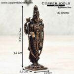 Efinito  3.25 inches, Handmade Copper Balaji Idol Spl, 80 Grams, Patina Antique Finish, Pack of 1 Piece - Image 2
