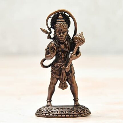 Efinito  2.75 inches, Handmade Copper Hanuman Idol, 65 Grams, Patina Antique Finish, Pack of 1 Piece