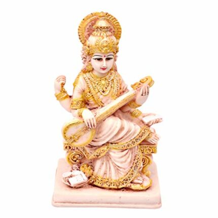 Mankind10- Resin Saraswati Idol For Decoration And Pooja (Multicolour, Pack of 1)
