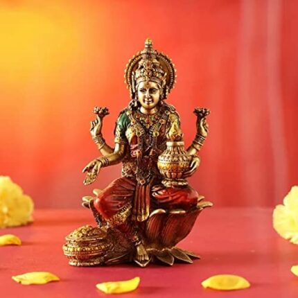 Efinito Lakshmi Devi Idol Statue for Home Puja Goddess Laxmi Idols Showpiece for Temple Pooja Room Diwali Decoration Gifts for Family Friends Corporate Client Mother Father