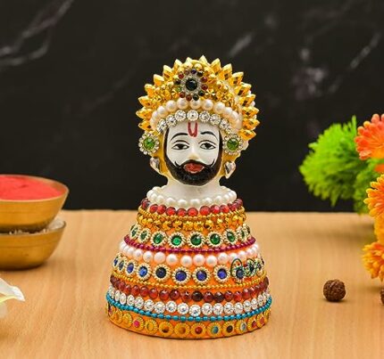 Efinito Polyresin Khatu Shyam Ji Statue | Shyam Baba Idol for Home Temple | Pooja Idols | Home Decor - Multicolor (4x3.5)(180 Grms.)