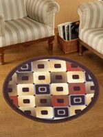 Status Interieur Nylon Floor Round Carpet Mats for Living Room, Dining Room, Bathroom, Hall, Restaurant with Anti Skid Backing (30 x 30 inches)