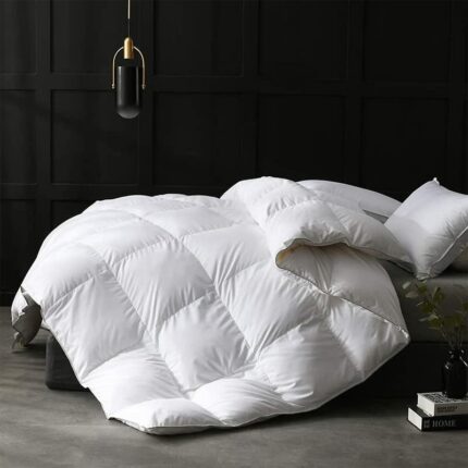 EfinitoYo 500 GSM Winter Comforter Premium Collection Quilted Comforter (60" x 90" Inches/152cm x 228cm) - Single Bed Comforter|White|Microfiber|lightweight