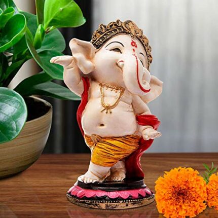 Efinito - Dancing Ganesha Idols for Home Decoration - Ganpati Idols for Home Decor - (Size: L x B x H : 3 x 3 x 6.2 inches) (Model 26)