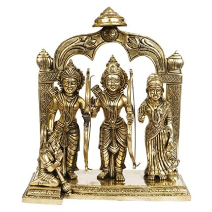 Efinito Brass Ram Darbar Murti for Home D?cor Bhagwan Ram Darbar with Sita Laxman Hanuman Idol Statue for Mandir Temple