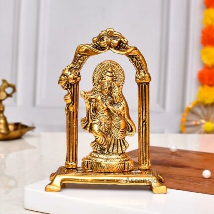 Efinito Designer Metal Radha Krishna Idol Couple Showpiece Radha Krishna Idol Murti for Home D?cor Idol Showpiece Statue Diwali Home Decoration Items Festive Home Office Gifts