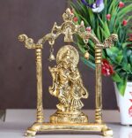 Efinito Metal Radha Krishna Statue Gold Plated Decor Your Home,Office & Radha Krishna Murti Idol Showpiece Figurines,Religious Krishna Idol Gift Article...