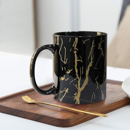 Efinito Black Copper Pipe Ceramic Mugs to Gift to Best Friend, Tea Mugs, Microwave Safe Coffee Mugs, (Set of 1)