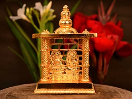 Efinito Laxmi Ganesha Decorative Temple Pooja Items for Home Car Gifts, Lord Ganpati Lakshmi Statue Figurine Good Luck Spiritual Pooja (Size 5 x 3.5 Inches, Small).