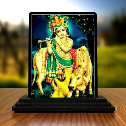 Efinito Cow Krishna Car Dashboard Idols Figurine Showpiece
