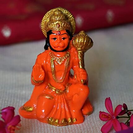 Efinito Small Hanuman in Blessing Posture with GEfinito Sitting | Lord Balaji Bhagwan Home Decor | 3 Inchs