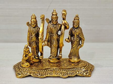 Efinito Brass Ram Darbar Idol Lord Rama Laxman and Sita Statue for Temple Ram Darbar Murti for Pooja