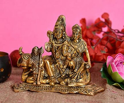 Efinito Metal Shiva Parvati Idol Gold, 1 Piece