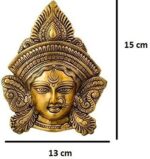 Efinito Durga Maa Face Sculpture Showpiece Wall Hanging Idol Statue (Golden, 13?16?4cm,170gram), Brass - Image 2