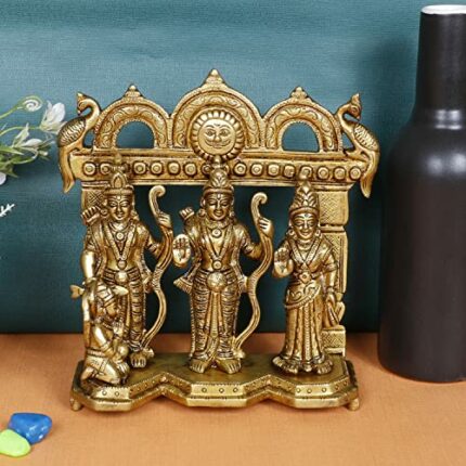 Efinito Brass Ram Darbar Statue Shree Ram Ji Sita Laxman Hanuman Home D?cor Puja Bhagwan Idol Murti for Mandir Temple 7.5 Inches