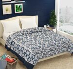 Efinito Glacial All Season Super Soft Double Bed Fleece Blanket (90?90) (Midnight Blue)
