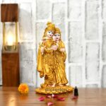 Efinito Radha Krishna ji Jugal Jodi Murti Poly Resin, Marble Crush for Home Mandir Temple Showpiece Idol Statue Gifts Home Decor Temple Pooja Golden - Image 2