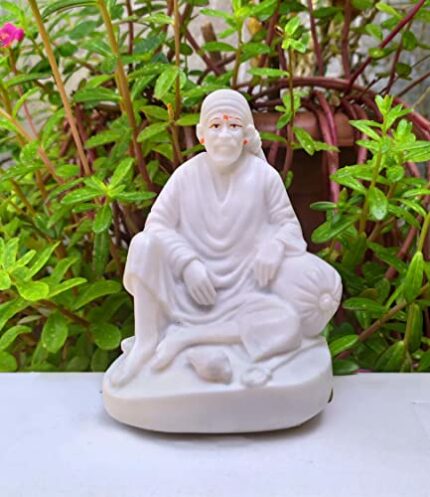 Efinito shirdi saibaba Idol Marble/saibaba Idol for car Dashboard 11 cm