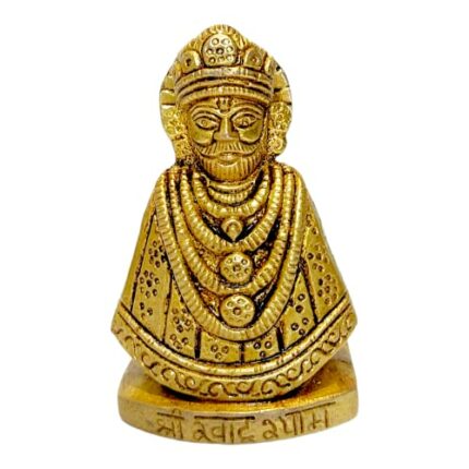 Efinito Brass Khatu Shyam Ji Idol Khatu Shyam Baba Statue Puja Figurine for Gift & Home D?cor - 3.25 Inches