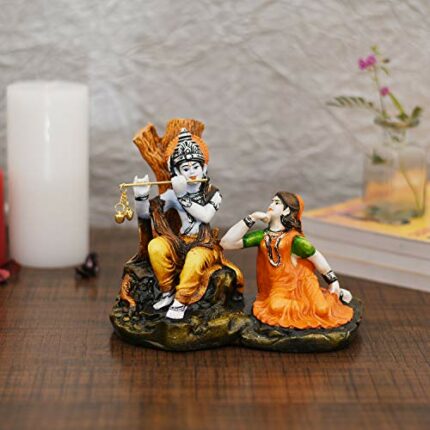 Efinito Polyresin Lord Krishna Idol, 5x6x4.5 Inches, Multicolour
