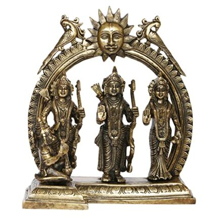 Efinito Ram Darbar Brass Murti Lord Rama Laxman Sita & Hanuman Religious Idol Sculpture Set for Home Office Temple Puja D?cor 11 Inch