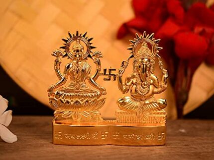 Efinito Lakshmi Ganesha murti Idol Set for Puja Home Decoration Car, Idols Ganesh Laxmi Statue Car Dashboard Desktop Decor (1)