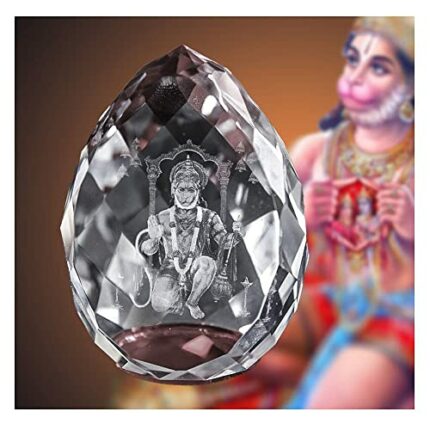 Efinito Hanuman-ji Crystal Diamond Showpiece for Gift and Home Decor (Multicolor, Size 5cm)