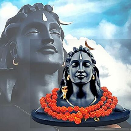 Polyresin Fiber Adiyogi Shiva Idol, Medium, Black, 1 Piece