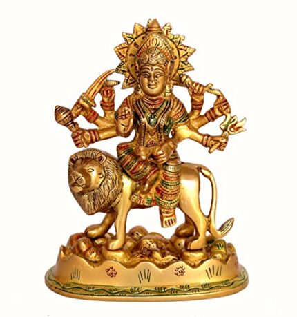 Efinito Brass Maa Durga MATA Rani Murti Idol Statue Sculpture (6.5 Inches)