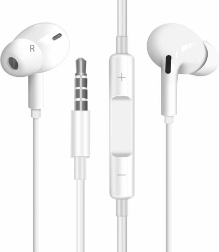 ONE43 Earphones with Mic, 3.5mm Jack Wire Earphones (Modern Design) | Wireless | Bluetooth | Earbuds | Noise Cancelling | Long Battery Life | Fast Charging