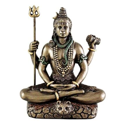 Efinito Bronze Antique Shiv ji mahadev Idol Statue for car Dashboard Home Decoration Gifts (9 x 5 x 5 CM)