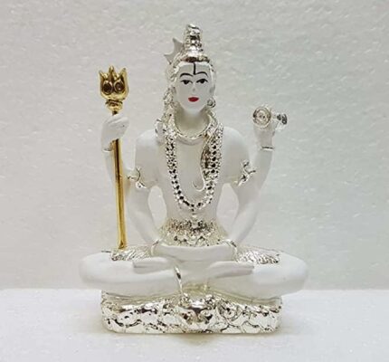Efinito India Resin Lord Shiva Idol, Small, White
