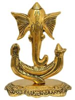 Efinito Metal Ganesh Idol, Height 18 cm, Gold Antique, 1 Piece - Image 2