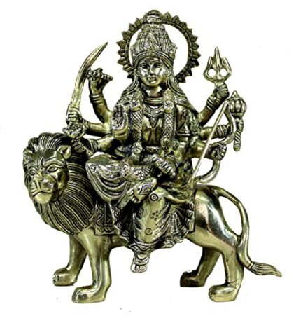 Efinito Brass Maa Durga/MATA Rani Idol, Statue, moorti, murti for Home Mandir and Home Decor (8.5 Inches)